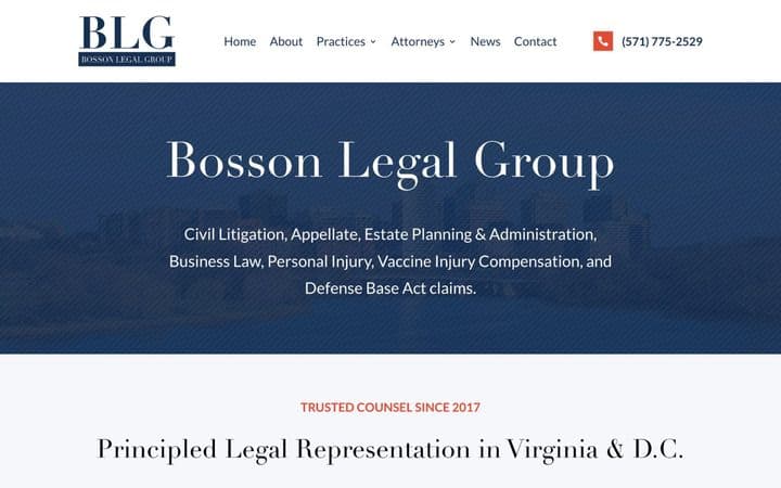 Bosson legal group website design