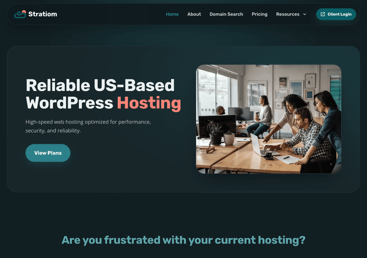 Stratiom website design