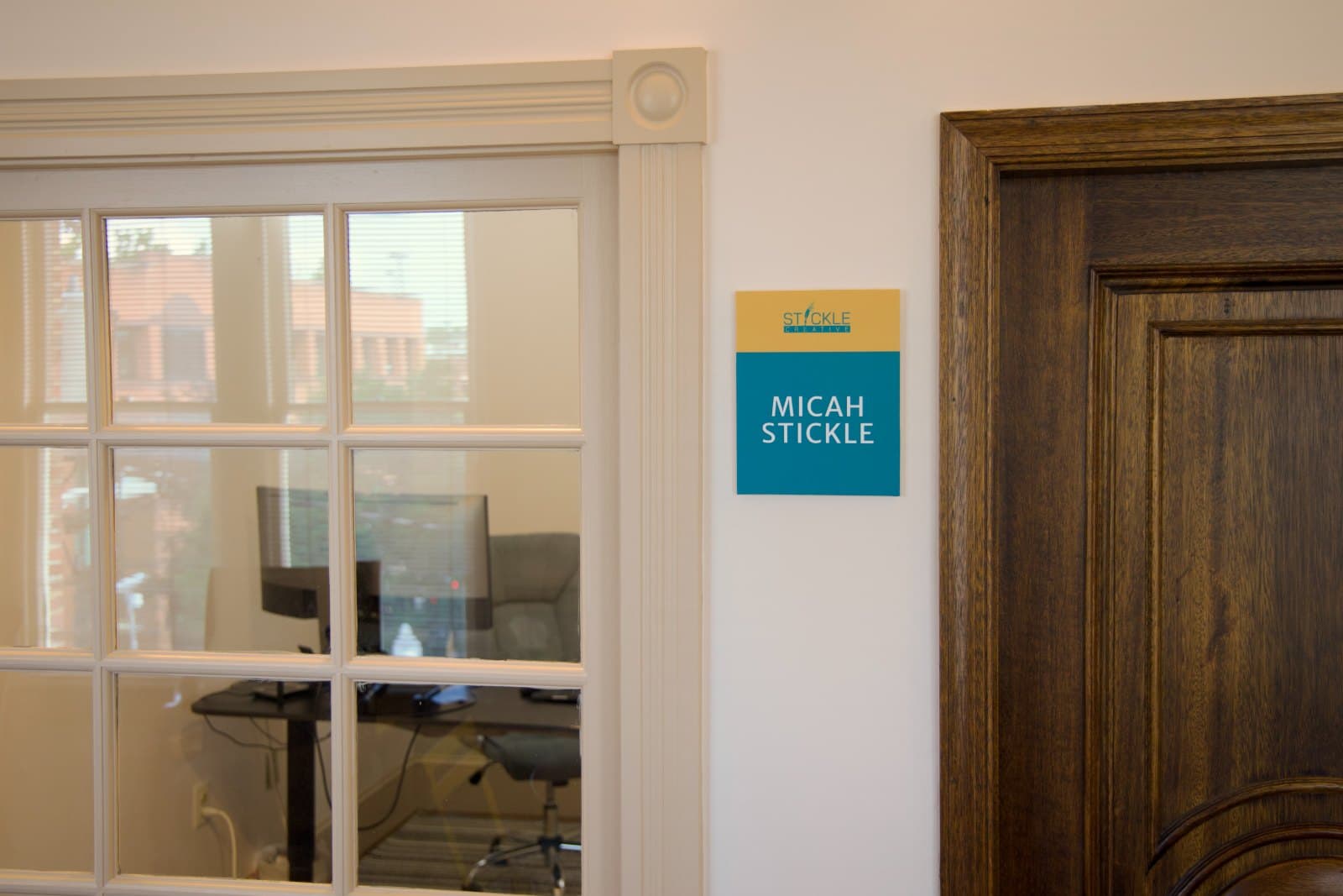 Micah Stickle’s office door